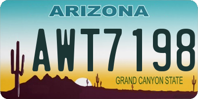 AZ license plate AWT7198