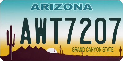 AZ license plate AWT7207