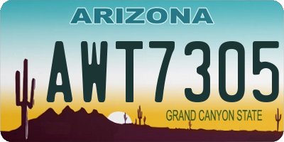 AZ license plate AWT7305