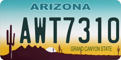 AZ license plate AWT7310