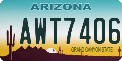 AZ license plate AWT7406