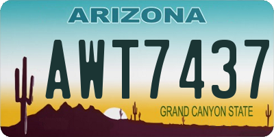AZ license plate AWT7437