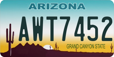 AZ license plate AWT7452