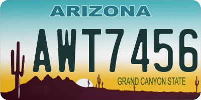 AZ license plate AWT7456