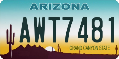 AZ license plate AWT7481