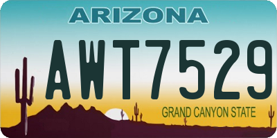 AZ license plate AWT7529