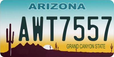 AZ license plate AWT7557