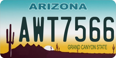 AZ license plate AWT7566