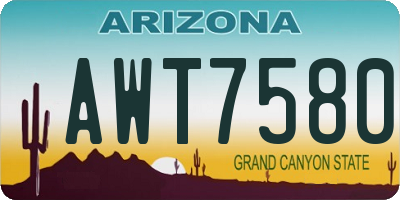 AZ license plate AWT7580