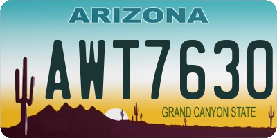 AZ license plate AWT7630