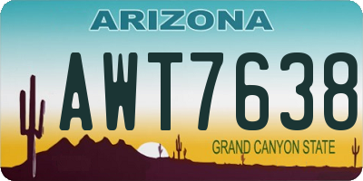 AZ license plate AWT7638