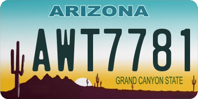 AZ license plate AWT7781