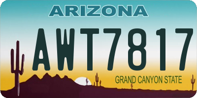 AZ license plate AWT7817