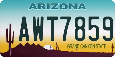 AZ license plate AWT7859