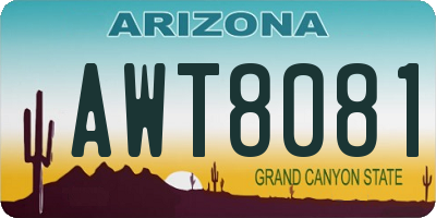AZ license plate AWT8081