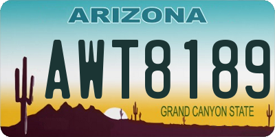 AZ license plate AWT8189