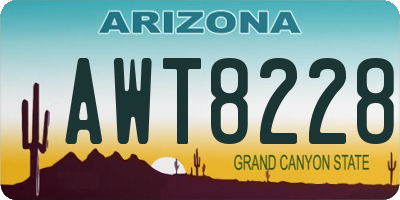 AZ license plate AWT8228