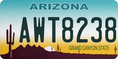 AZ license plate AWT8238