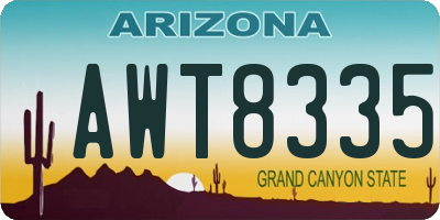 AZ license plate AWT8335