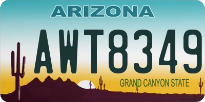 AZ license plate AWT8349