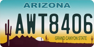 AZ license plate AWT8406