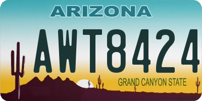 AZ license plate AWT8424