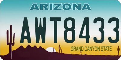 AZ license plate AWT8433
