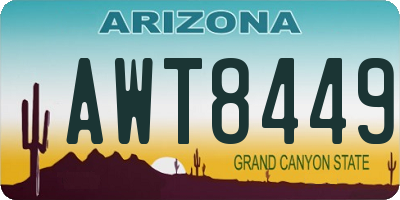 AZ license plate AWT8449