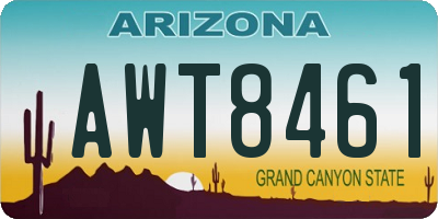 AZ license plate AWT8461