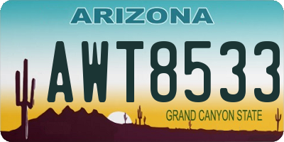 AZ license plate AWT8533