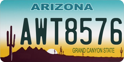 AZ license plate AWT8576