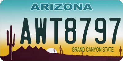 AZ license plate AWT8797