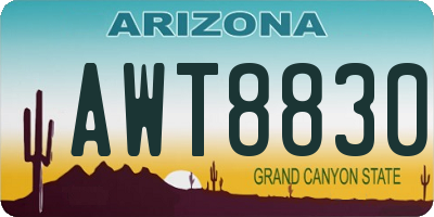 AZ license plate AWT8830