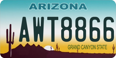 AZ license plate AWT8866