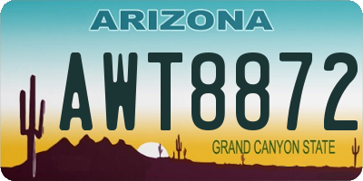 AZ license plate AWT8872