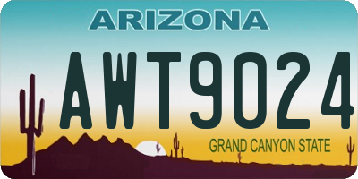 AZ license plate AWT9024