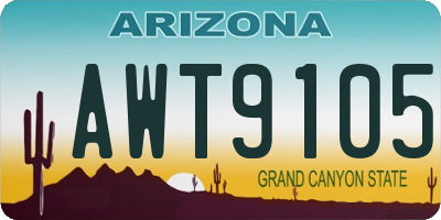 AZ license plate AWT9105