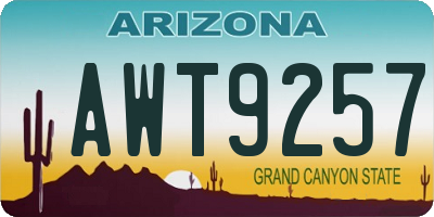 AZ license plate AWT9257