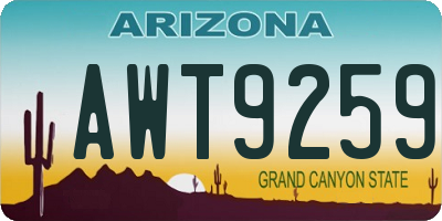 AZ license plate AWT9259