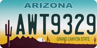 AZ license plate AWT9329