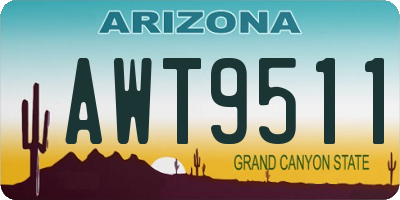 AZ license plate AWT9511