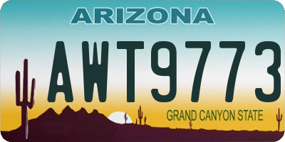AZ license plate AWT9773