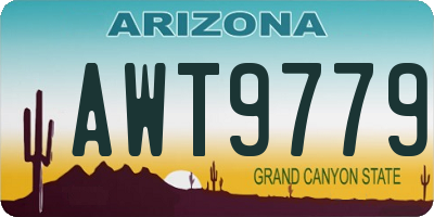 AZ license plate AWT9779