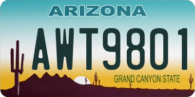 AZ license plate AWT9801