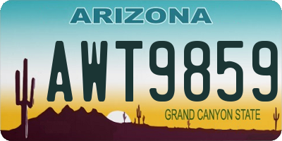 AZ license plate AWT9859