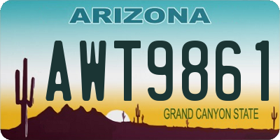 AZ license plate AWT9861
