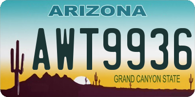 AZ license plate AWT9936