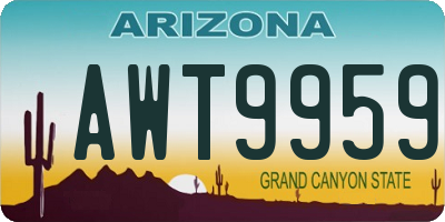 AZ license plate AWT9959