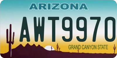 AZ license plate AWT9970