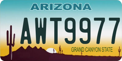 AZ license plate AWT9977